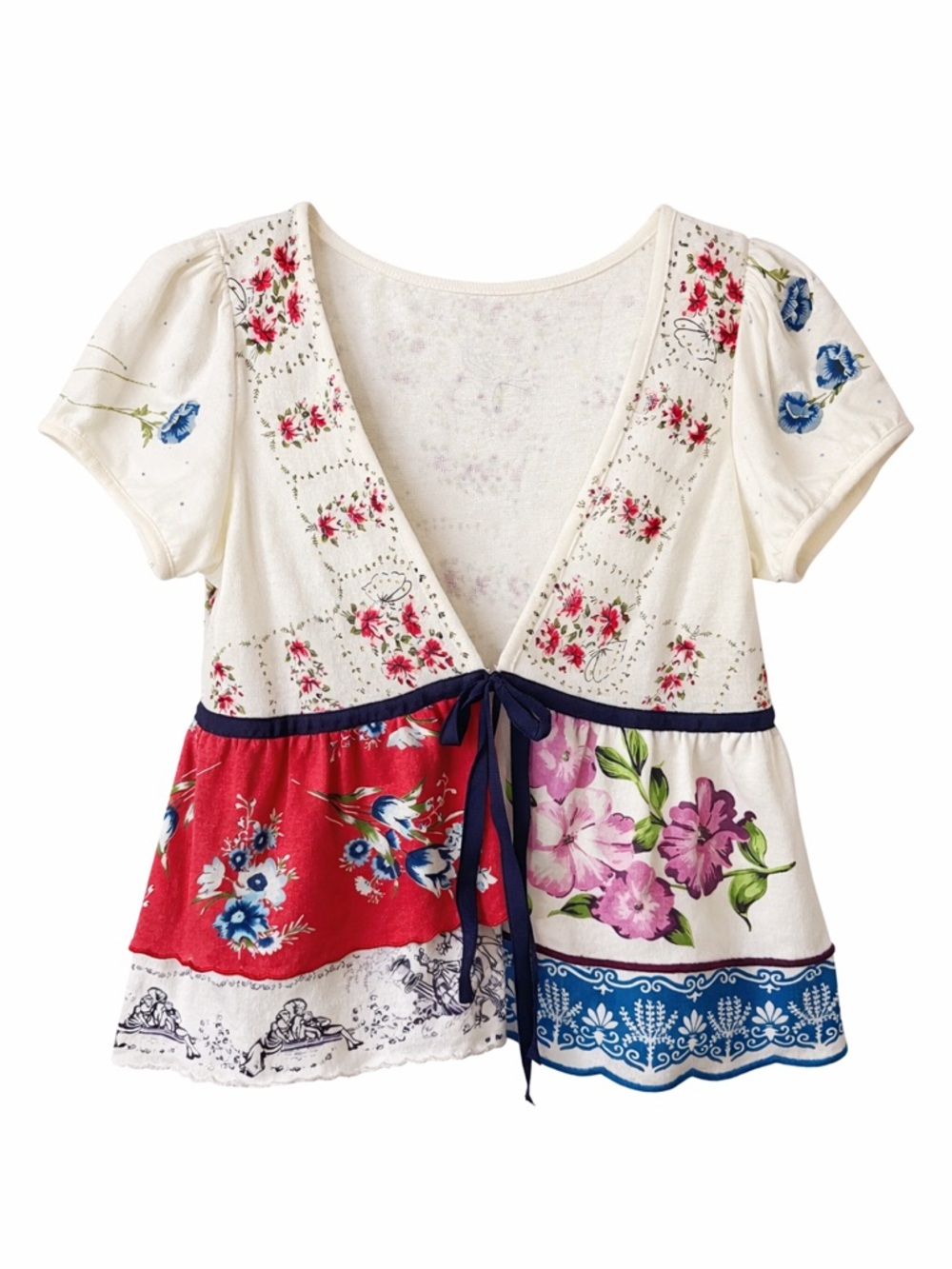 Anthropologie Knitted & Knotted Patchwork Floral Babydoll Boho Free People S